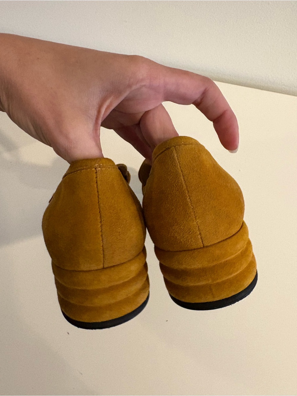 Saint G || Jacqueline Suede Loafer Pump Horsebit Suede Mustard Yellow Gold 41 - Picture 7 of 10